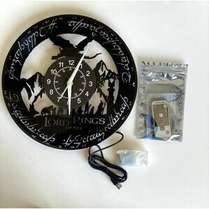 Lord Of The Rings Vinyl Record Wall Clock with Led Lights 12 inches